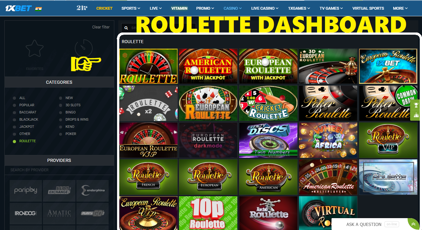 Casino 1xbet Roulette Dashboard